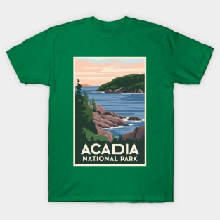 Acadia National Park Vintage Travel Poster T-Shirt